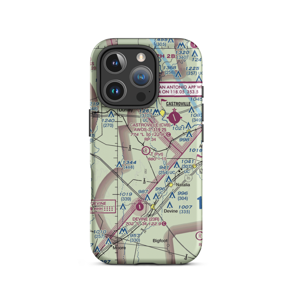 T-Ranch Airport (XS86) VFR Sectional  Tough iPhone Case iPhone 16 Pro model shown