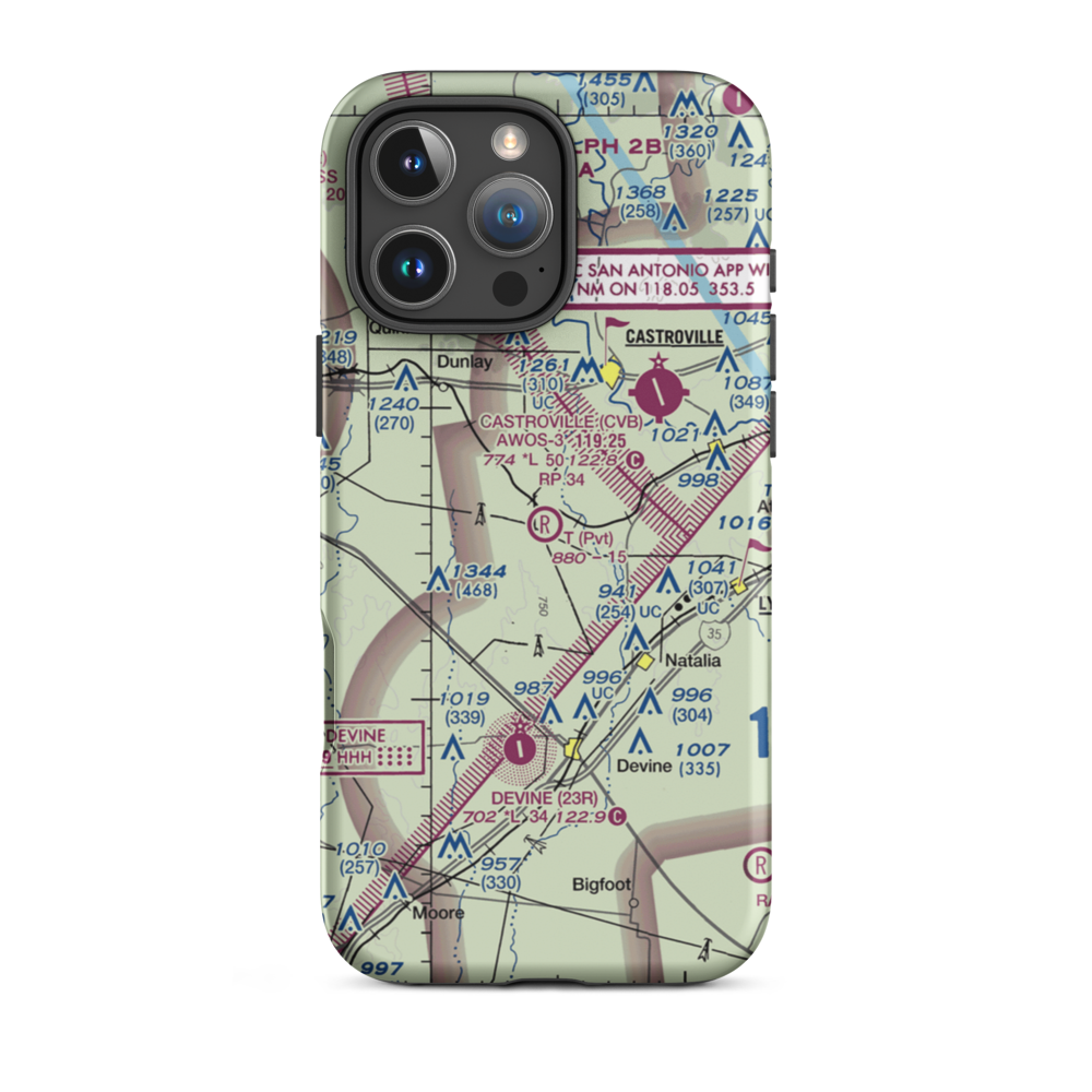 T-Ranch Airport (XS86) VFR Sectional  Tough iPhone Case iPhone 16 Pro Max model shown