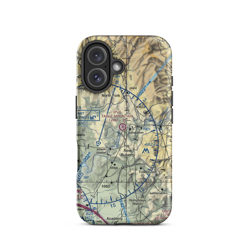 Table Mountain Field (5CL9) VFR Sectional  Tough iPhone Case iPhone 16 model shown