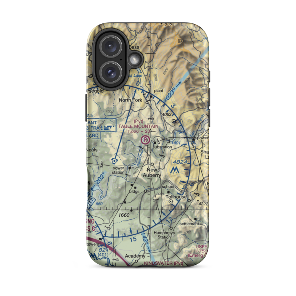 Table Mountain Field (5CL9) VFR Sectional  Tough iPhone Case iPhone 16 Plus model shown