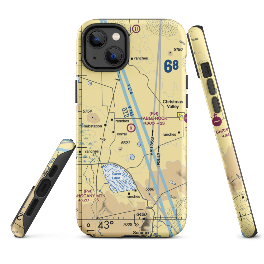 Table Rock Airport (OG06) VFR Sectional  Tough iPhone Case iPhone 14 Plus model shown