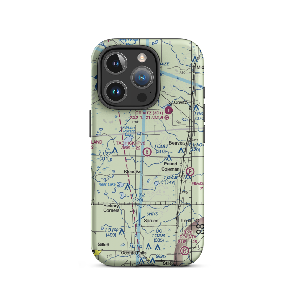 Tachick Field (WS29) VFR Sectional  Tough iPhone Case iPhone 16 Pro model shown