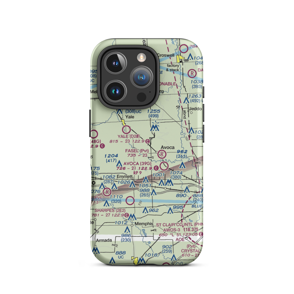 Tackaberry Airport (07D) VFR Sectional  Tough iPhone Case iPhone 16 Pro model shown