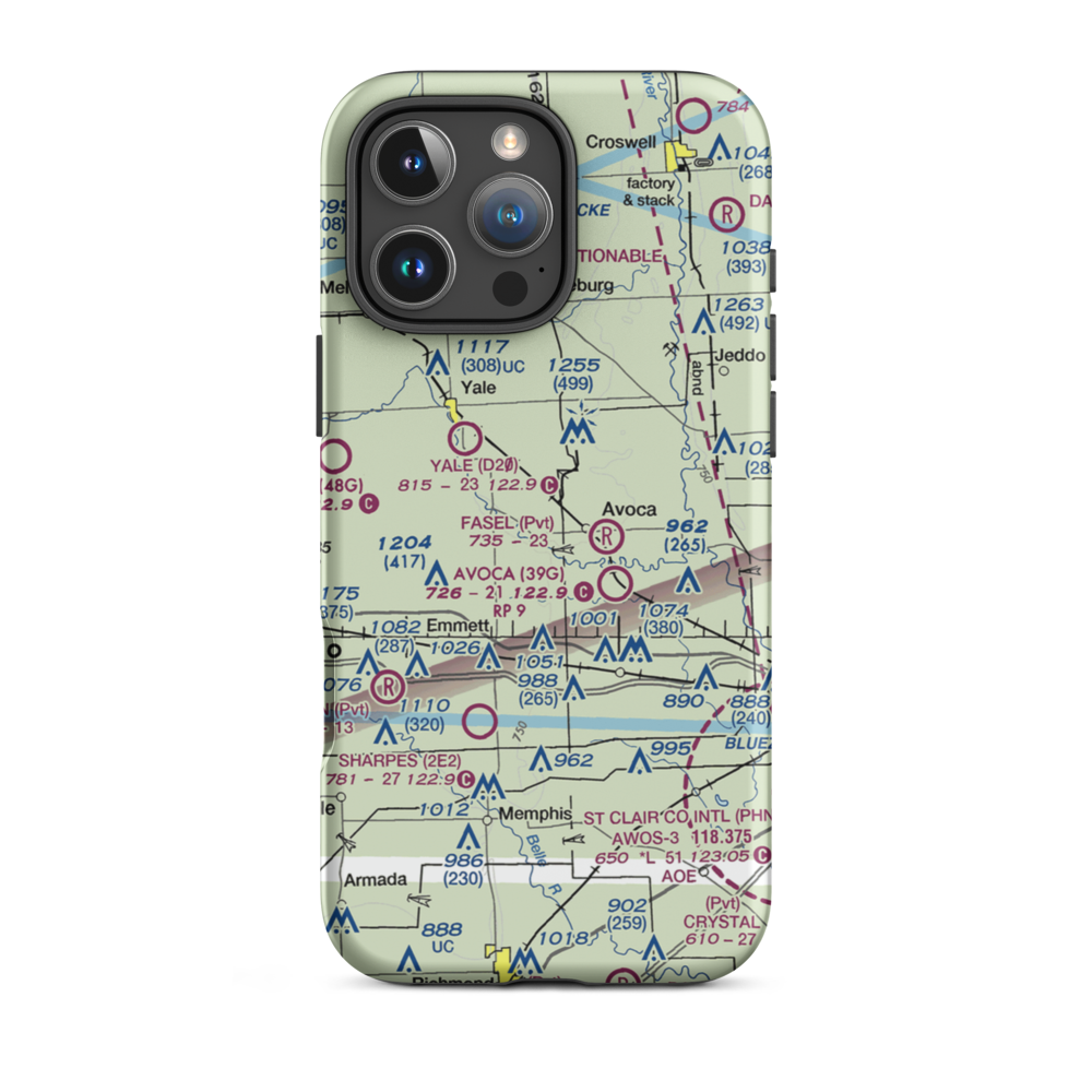Tackaberry Airport (07D) VFR Sectional  Tough iPhone Case iPhone 16 Pro Max model shown