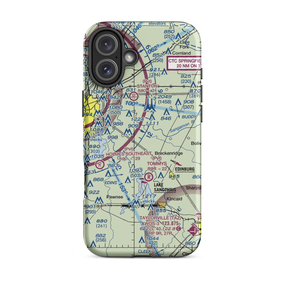 Taft Airport (92IS) VFR Sectional  Tough iPhone Case iPhone 16 Plus model shown