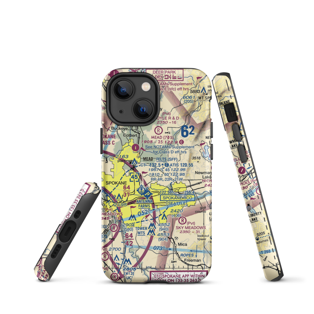 Tai's Landing Airport (WN61) VFR Sectional  Tough iPhone Case iPhone 13 mini model shown