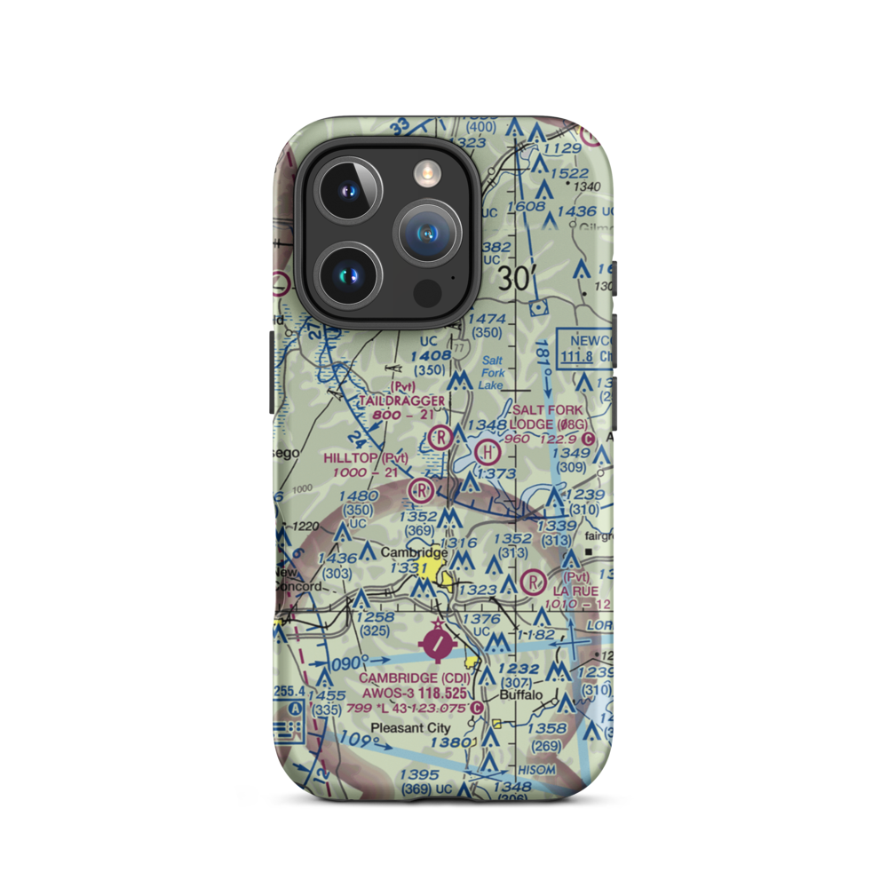 Taildragger Airport (OA00) VFR Sectional  Tough iPhone Case iPhone 16 Pro model shown