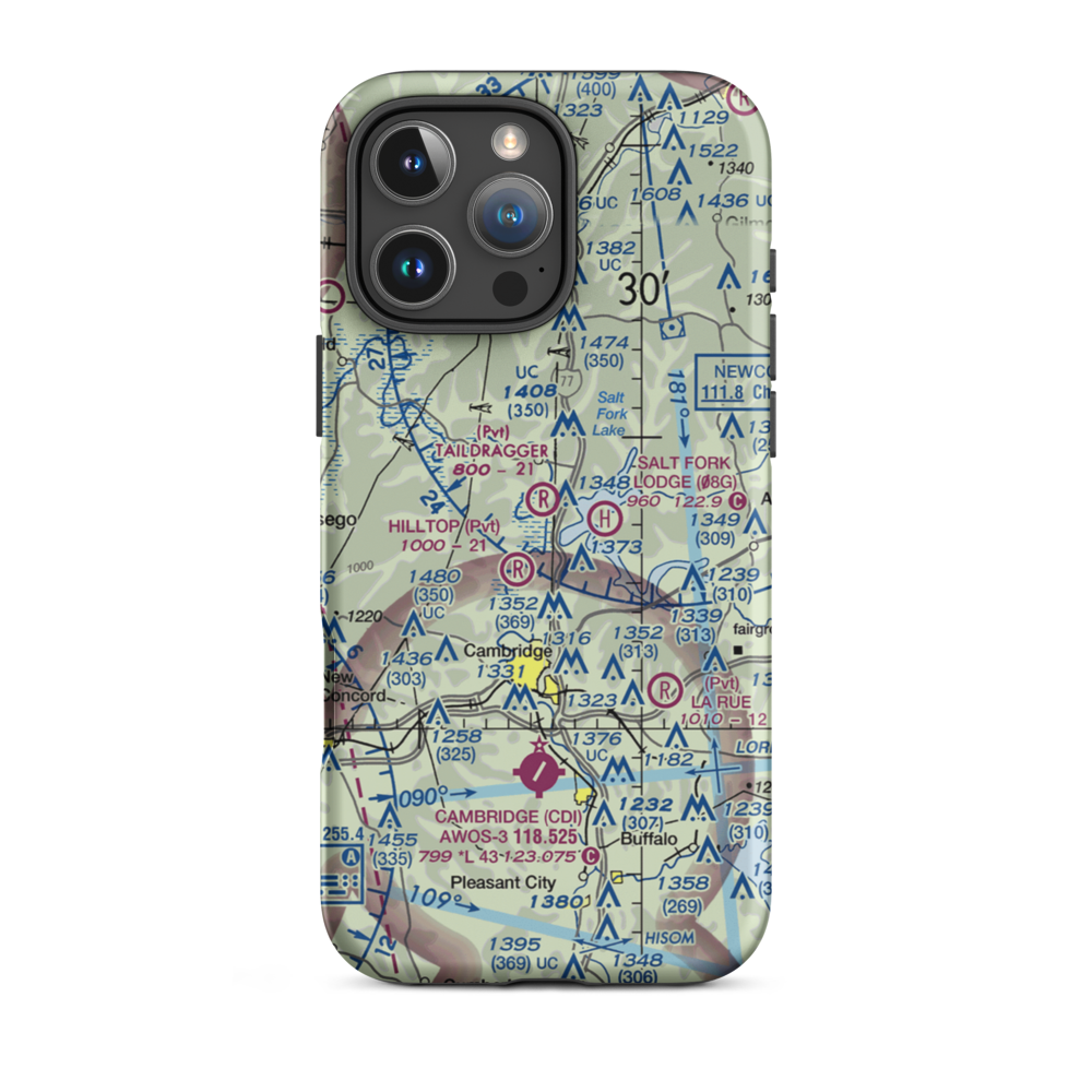Taildragger Airport (OA00) VFR Sectional  Tough iPhone Case iPhone 16 Pro Max model shown
