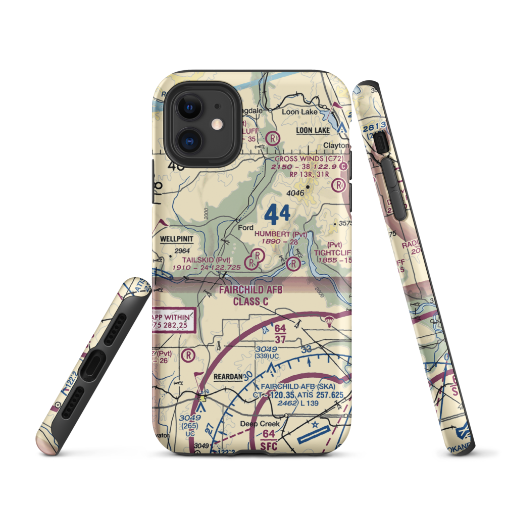 Tailskid Ranch Airport (39WA) VFR Sectional  Tough iPhone Case iPhone 11 model shown