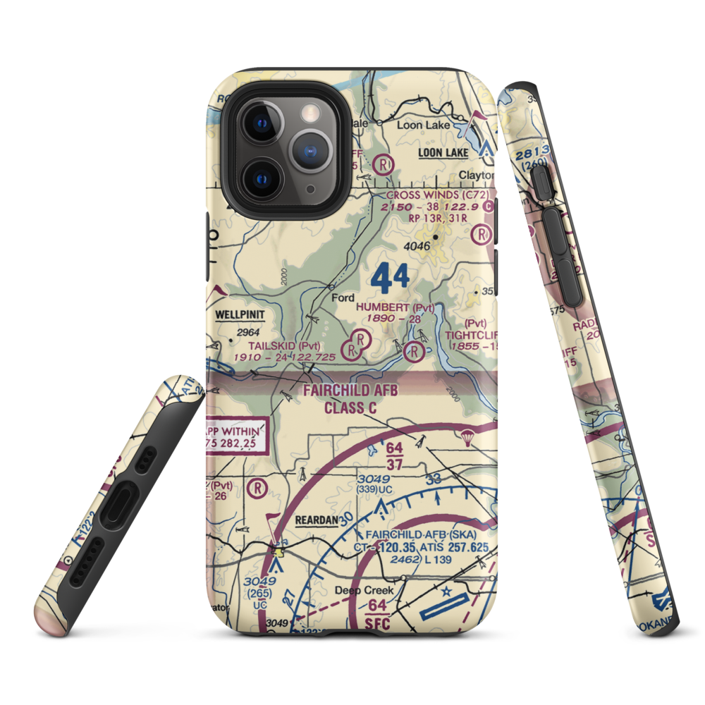Tailskid Ranch Airport (39WA) VFR Sectional  Tough iPhone Case iPhone 11 Pro model shown