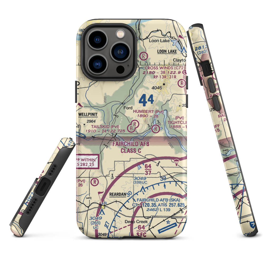 Tailskid Ranch Airport (39WA) VFR Sectional  Tough iPhone Case iPhone 13 Pro Max model shown