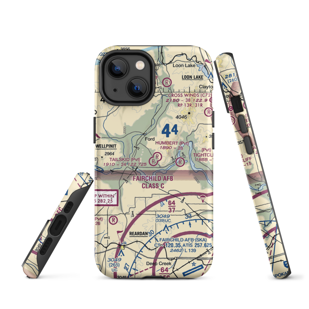 Tailskid Ranch Airport (39WA) VFR Sectional  Tough iPhone Case iPhone 14 model shown