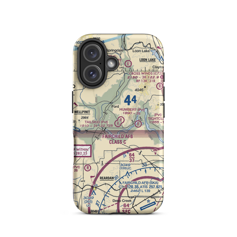 Tailskid Ranch Airport (39WA) VFR Sectional  Tough iPhone Case iPhone 16 model shown