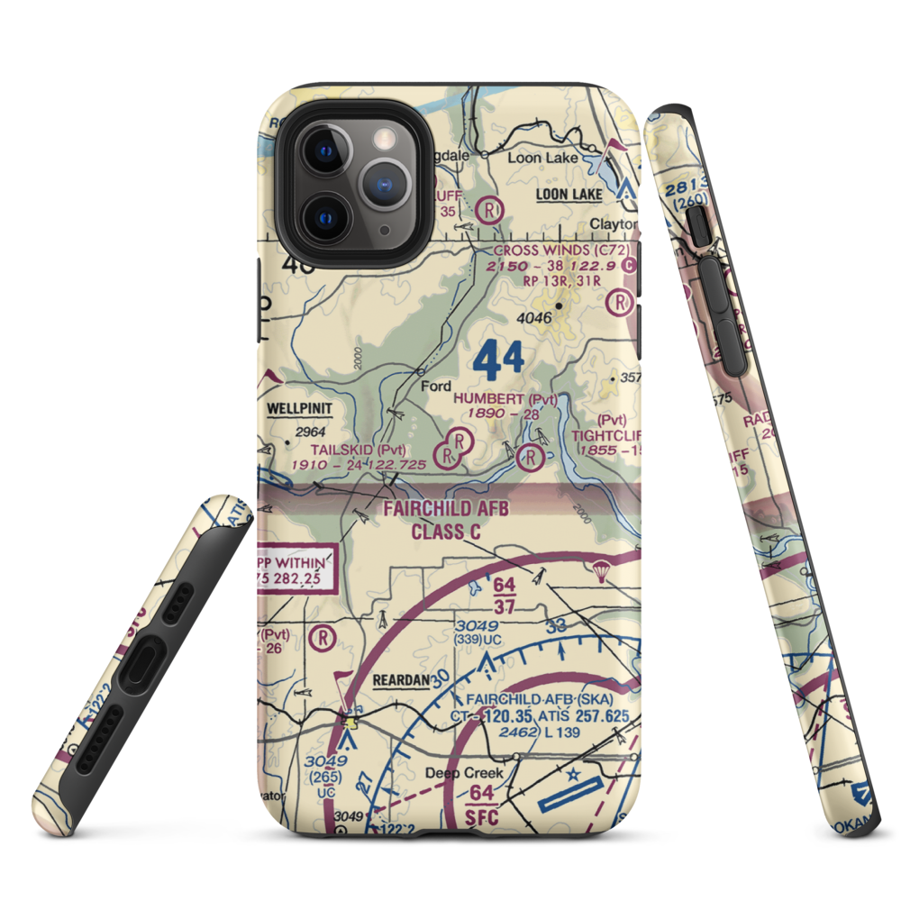 Tailskid Ranch Airport (39WA) VFR Sectional  Tough iPhone Case iPhone 11 Pro Max model shown