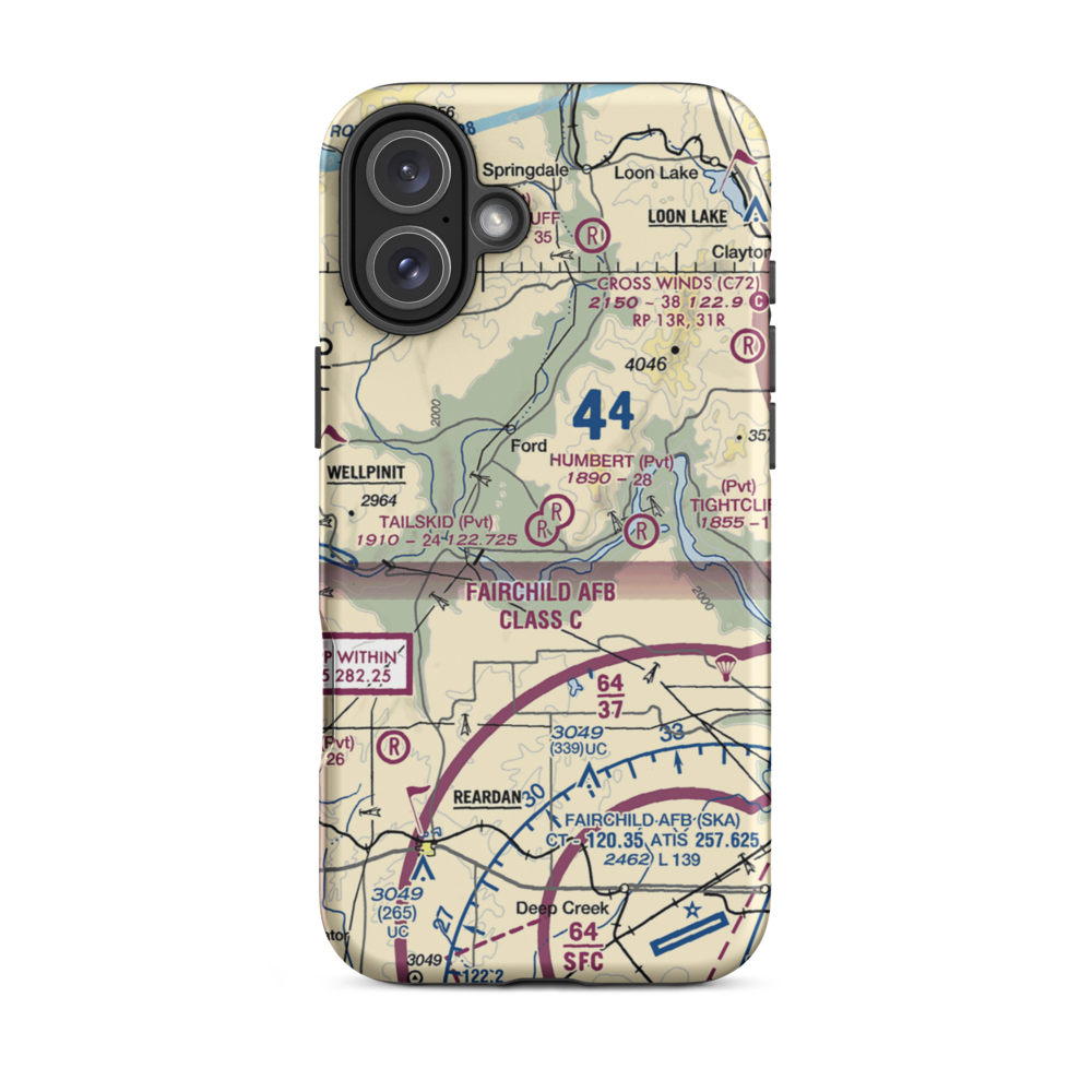 Tailskid Ranch Airport (39WA) VFR Sectional  Tough iPhone Case iPhone 16 Plus model shown