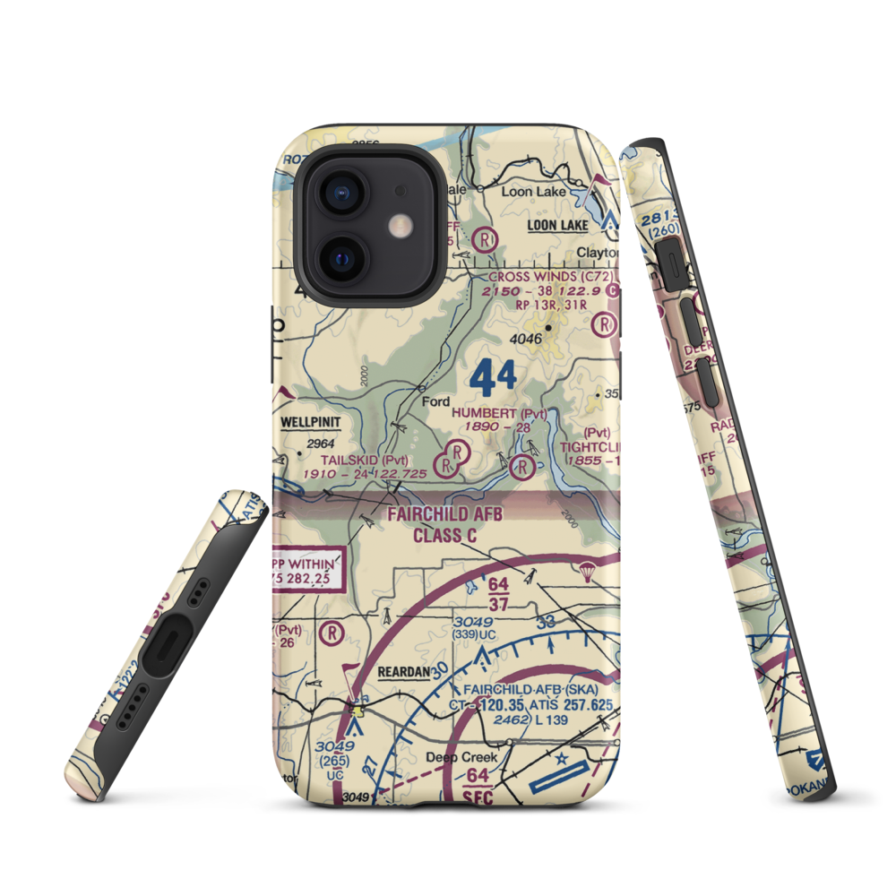 Tailskid Ranch Airport (39WA) VFR Sectional  Tough iPhone Case iPhone 12 model shown