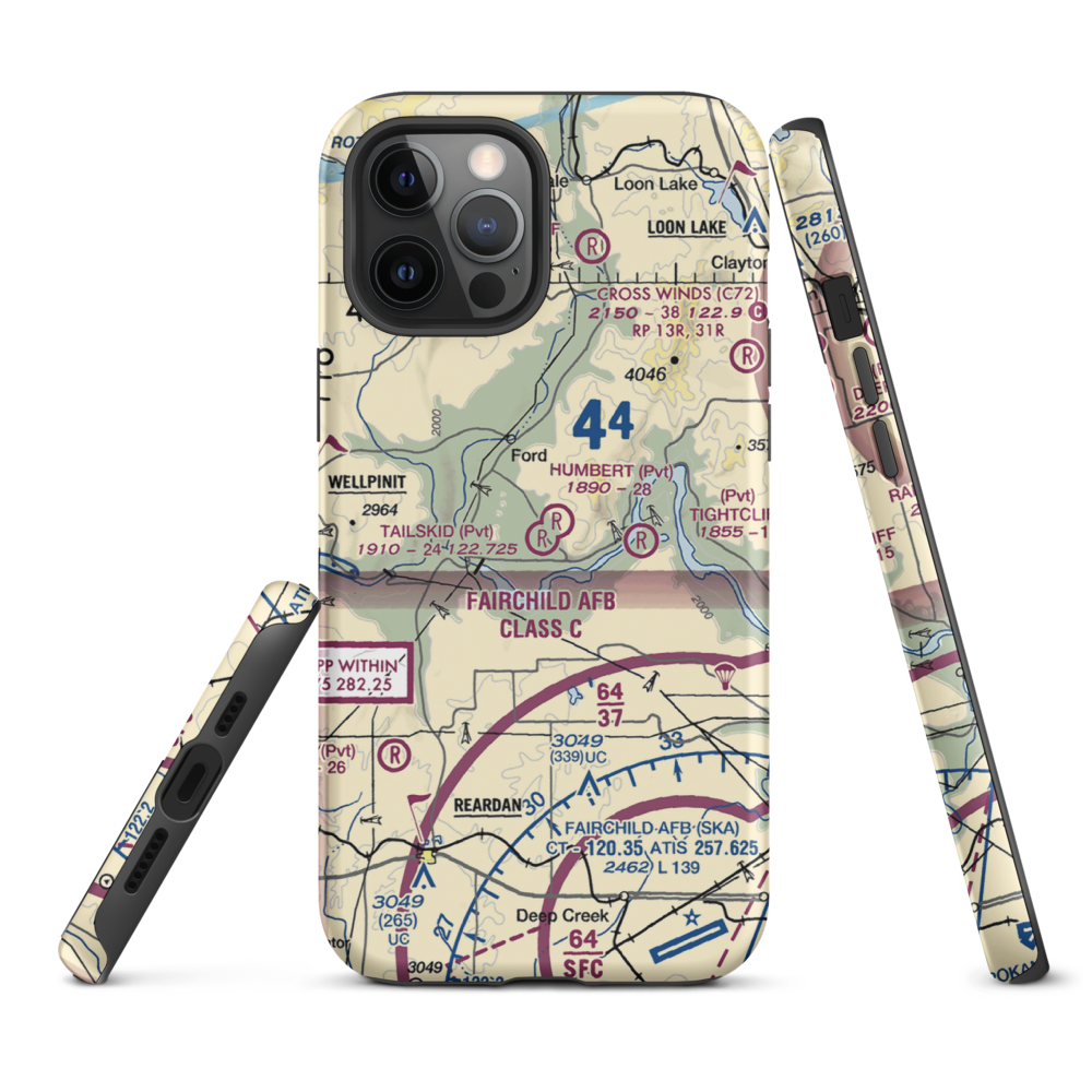 Tailskid Ranch Airport (39WA) VFR Sectional  Tough iPhone Case iPhone 12 Pro Max model shown