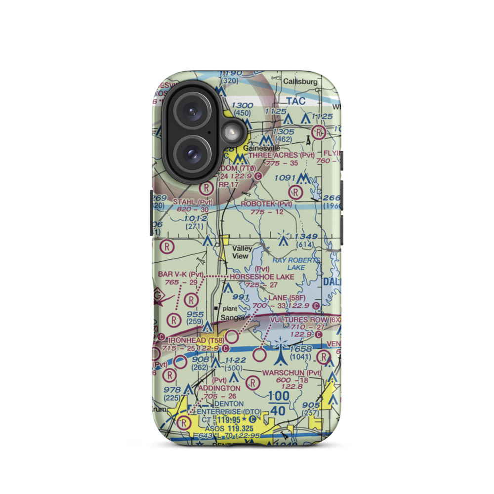 Tailwheel Acres Airport (1XA6) VFR Sectional  Tough iPhone Case iPhone 16 model shown