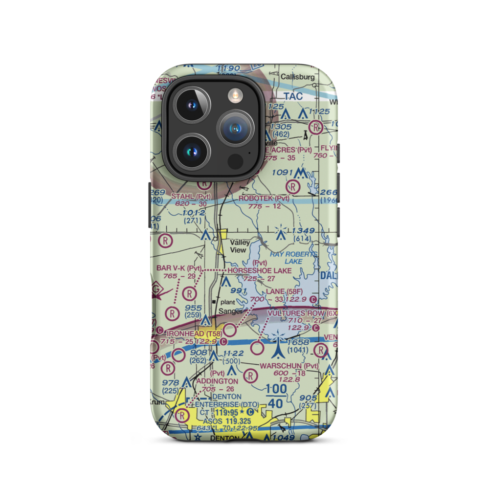 Tailwheel Acres Airport (1XA6) VFR Sectional  Tough iPhone Case iPhone 16 Pro model shown