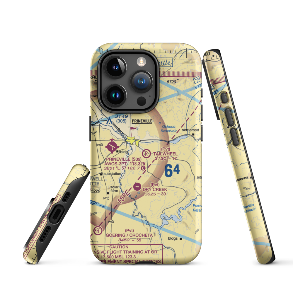 Tailwheel Airport (6OR4) VFR Sectional  Tough iPhone Case iPhone 15 Pro model shown