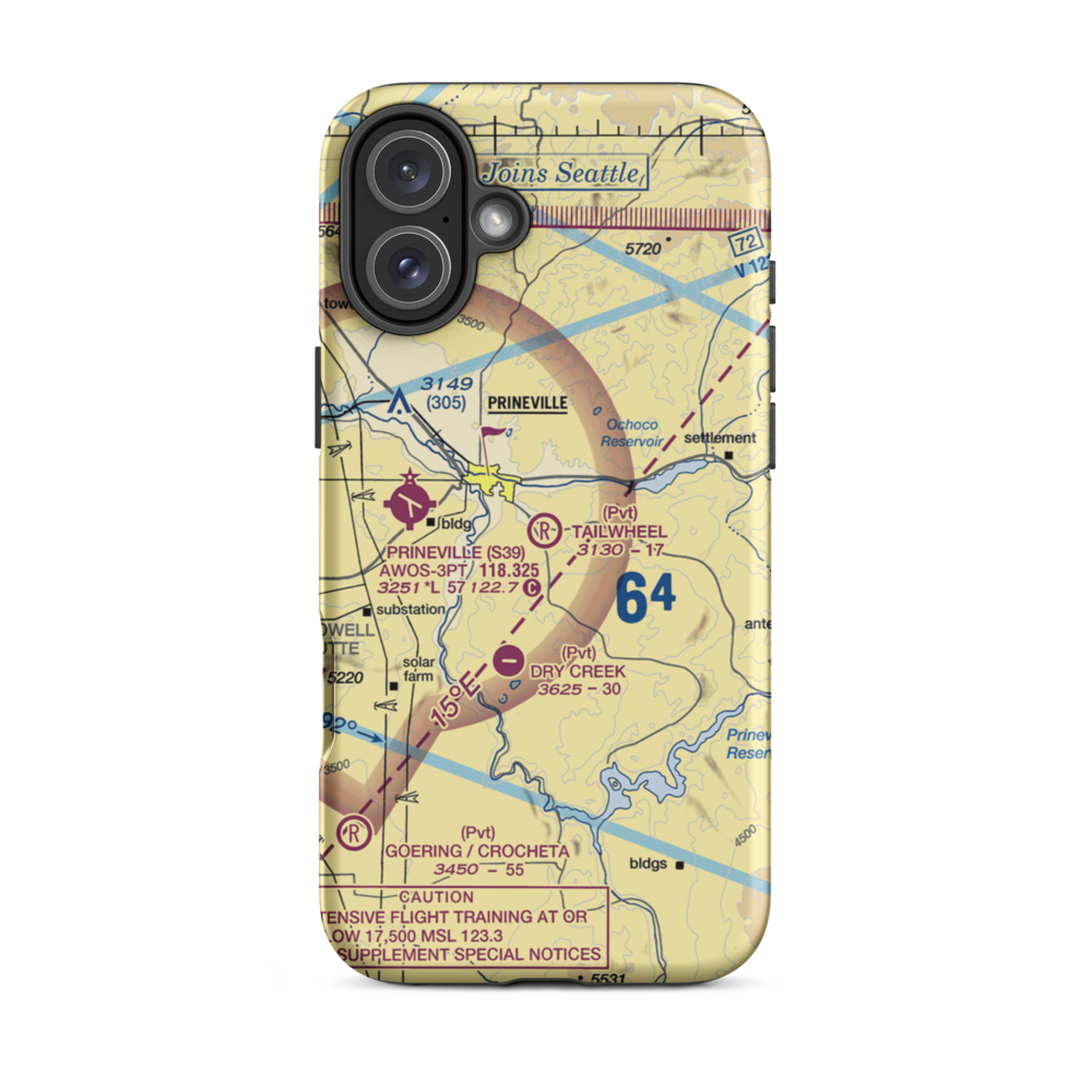 Tailwheel Airport (6OR4) VFR Sectional  Tough iPhone Case iPhone 16 Plus model shown