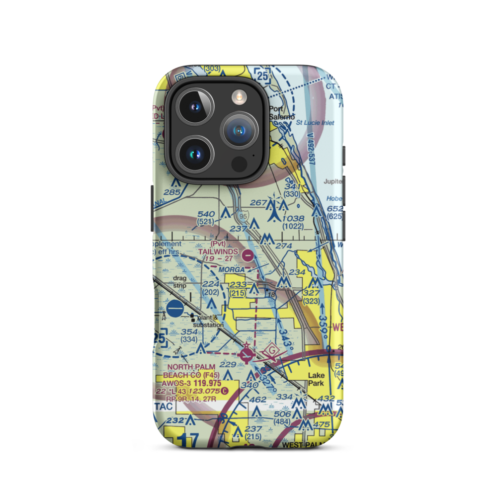 Tailwinds Airport (FD15) VFR Sectional  Tough iPhone Case iPhone 16 Pro model shown