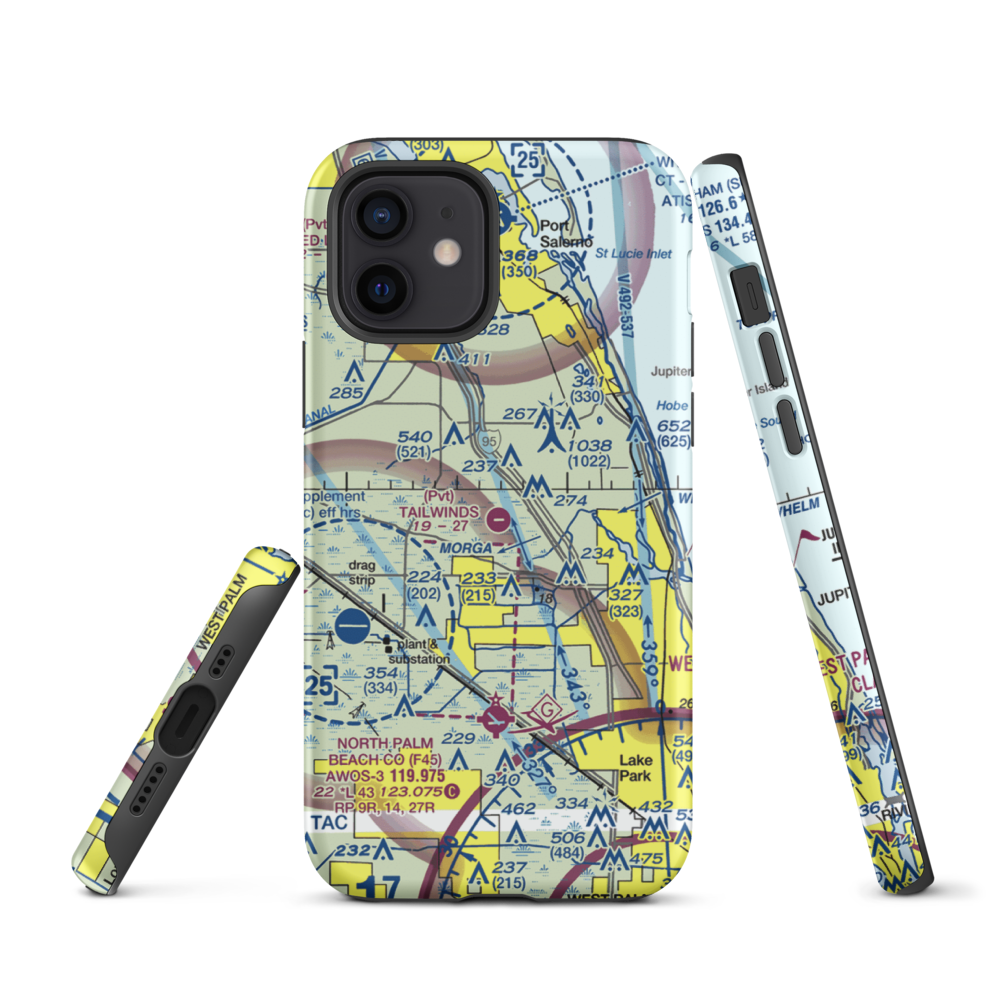 Tailwinds Airport (FD15) VFR Sectional  Tough iPhone Case iPhone 12 model shown