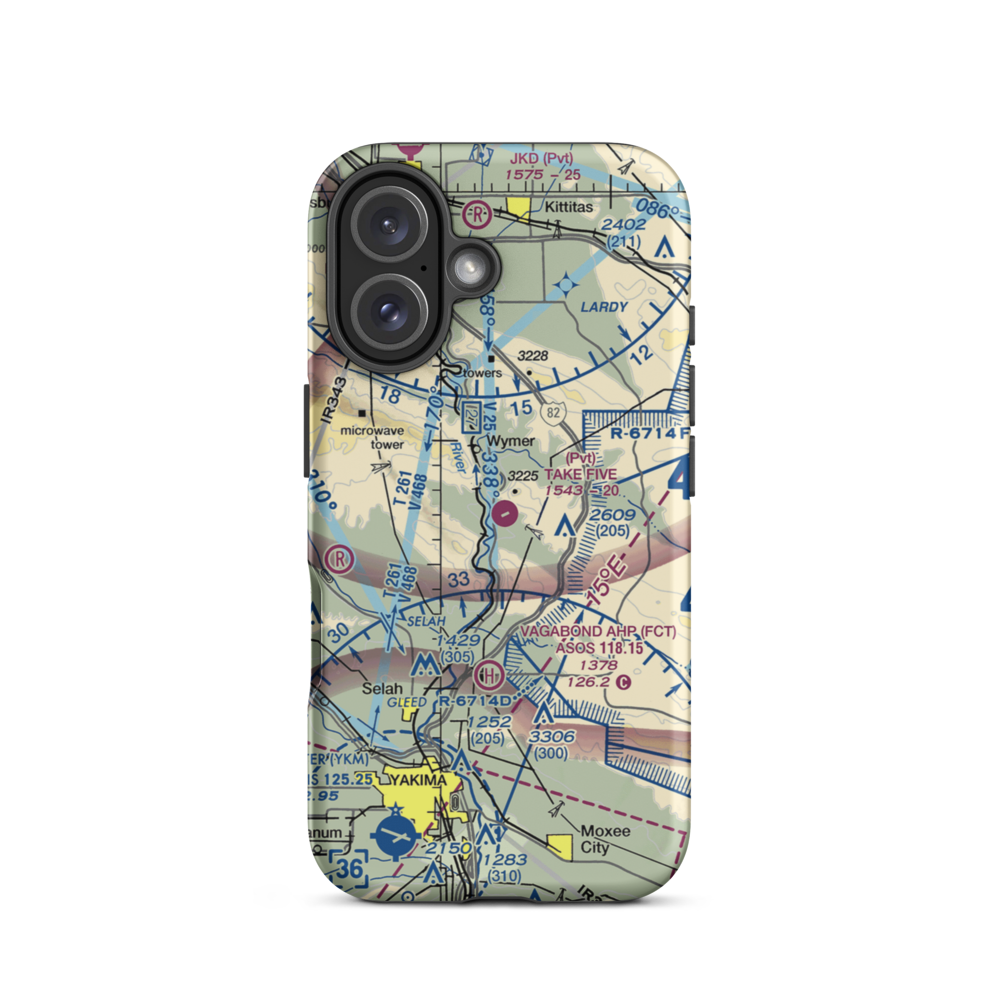 Take Five Airport (WN45) VFR Sectional  Tough iPhone Case iPhone 16 model shown