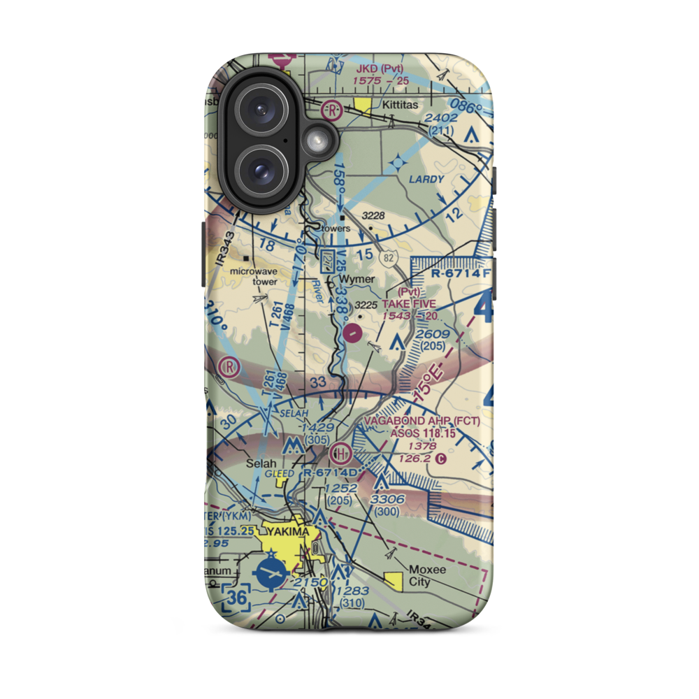 Take Five Airport (WN45) VFR Sectional  Tough iPhone Case iPhone 16 Plus model shown