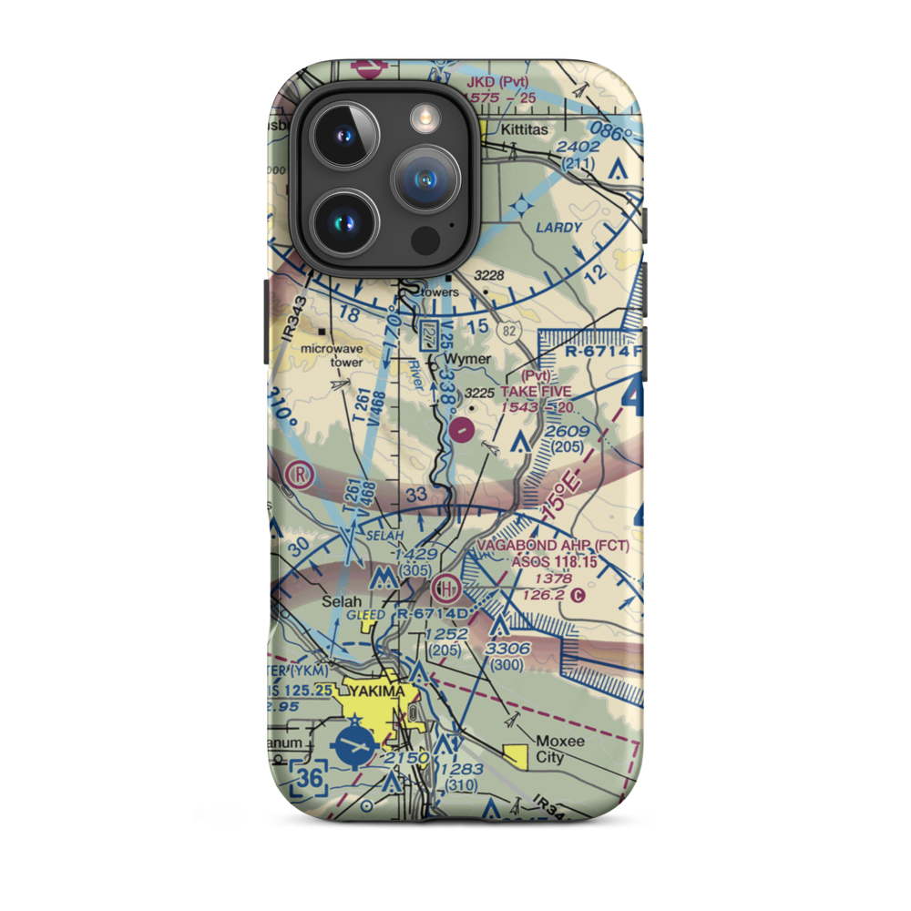 Take Five Airport (WN45) VFR Sectional  Tough iPhone Case iPhone 16 Pro Max model shown