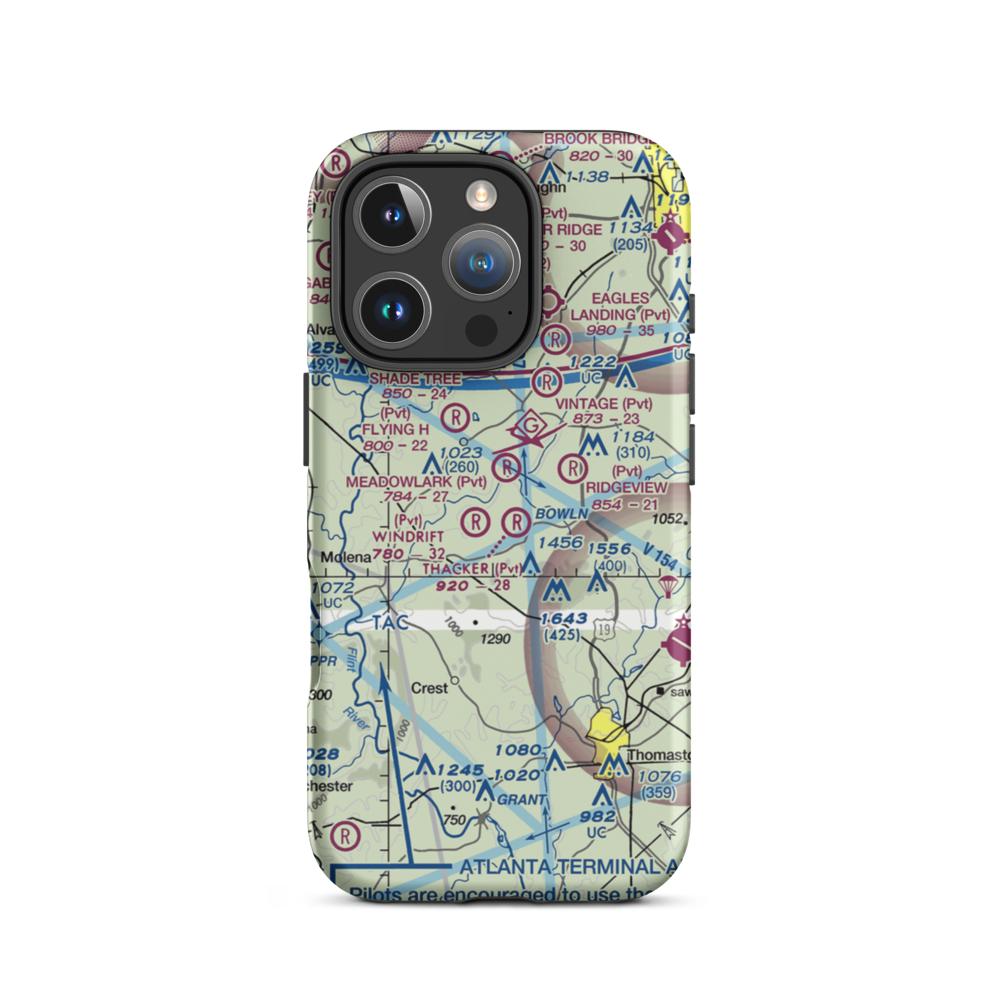 Takle Field (GA74) VFR Sectional  Tough iPhone Case iPhone 16 Pro model shown