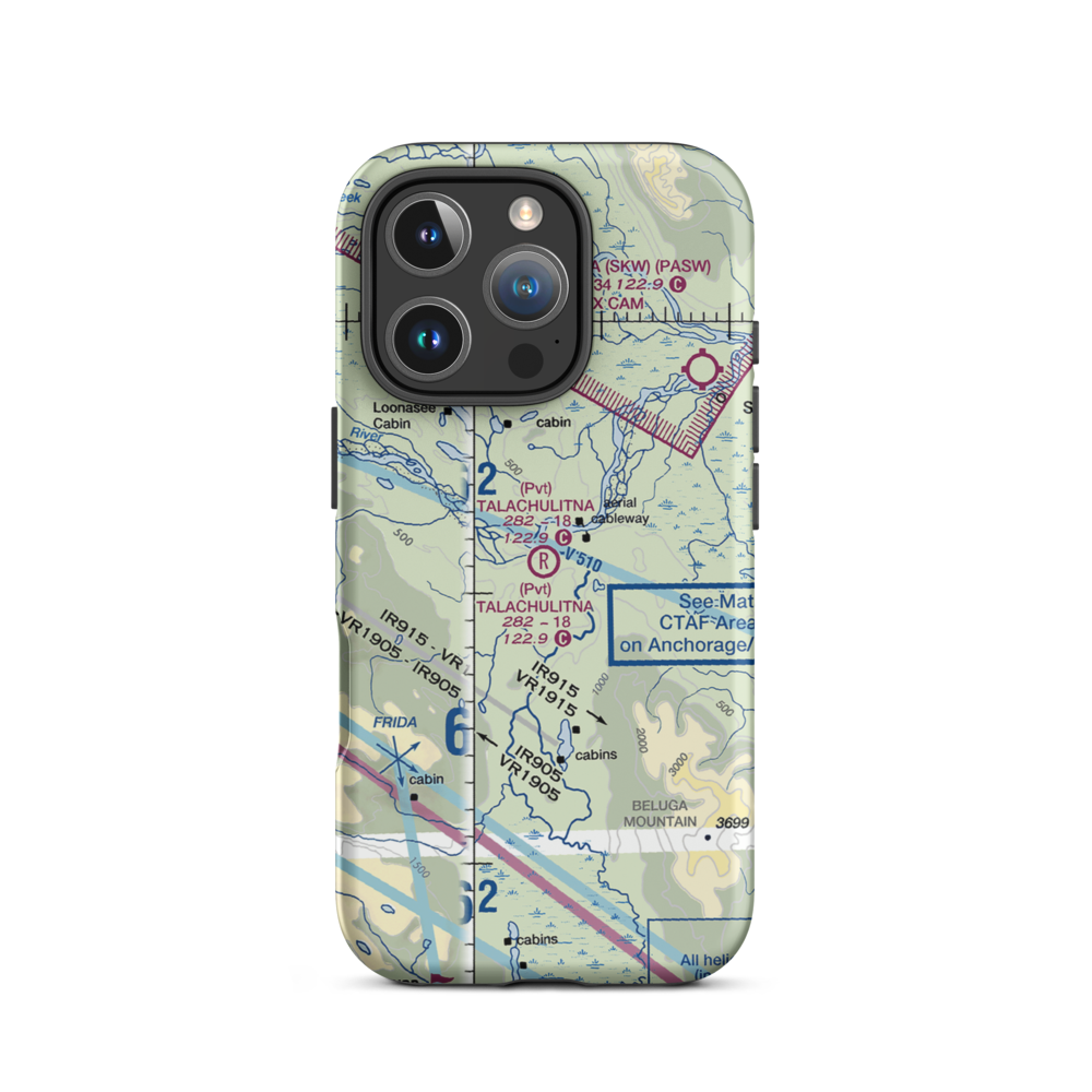 Talachulitna River Airport (1AK6) VFR Sectional  Tough iPhone Case iPhone 16 Pro model shown