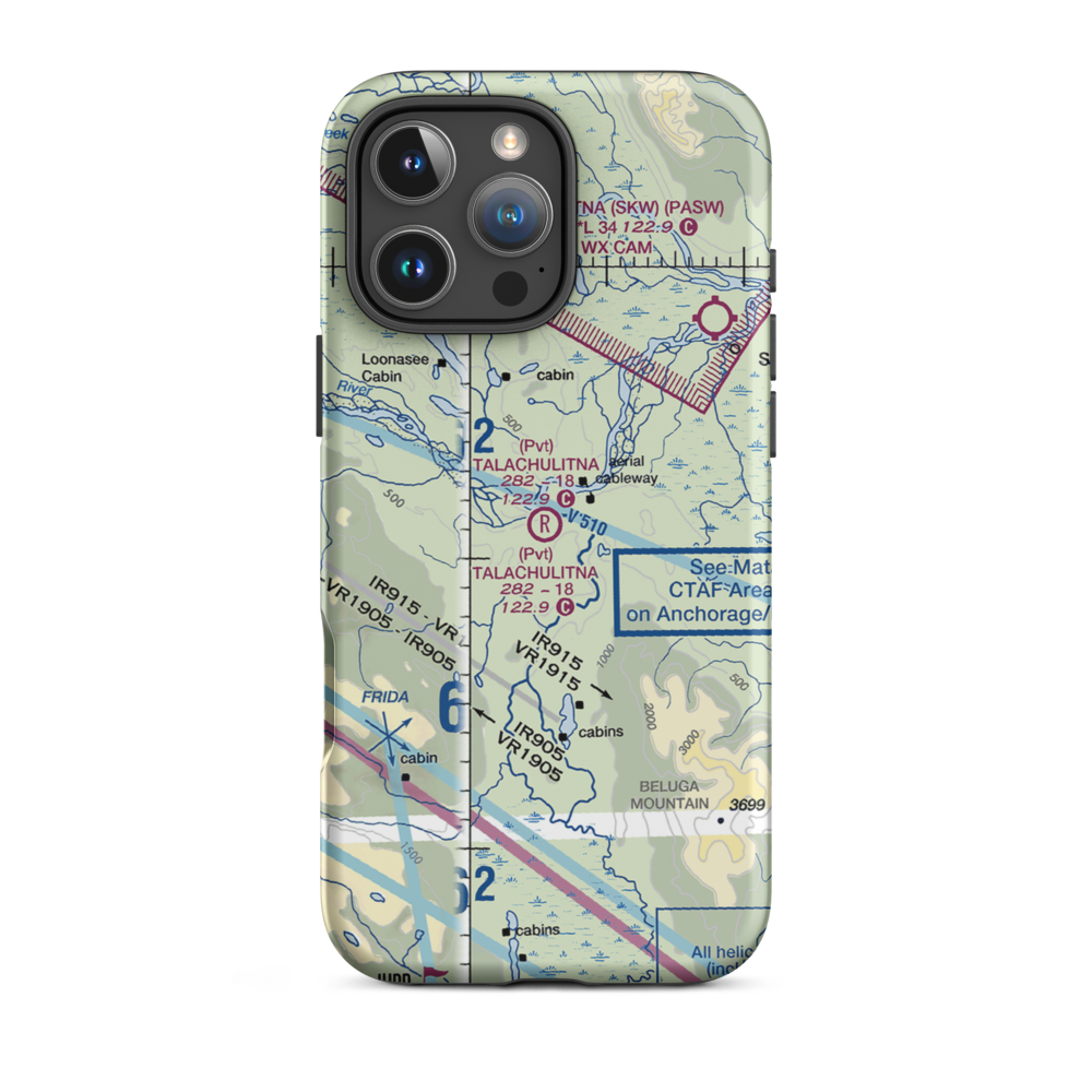 Talachulitna River Airport (1AK6) VFR Sectional  Tough iPhone Case iPhone 16 Pro Max model shown