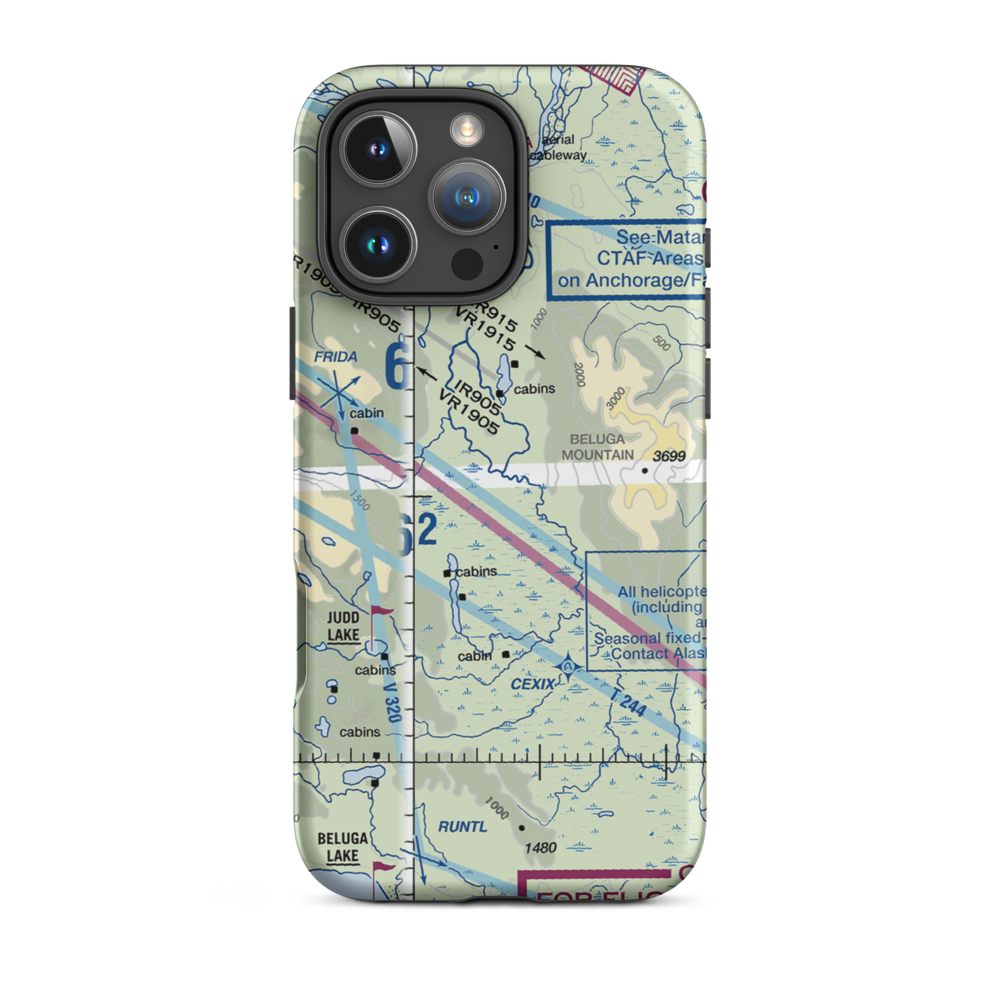 Talaheim Airport (1AK8) VFR Sectional  Tough iPhone Case iPhone 16 Pro Max model shown