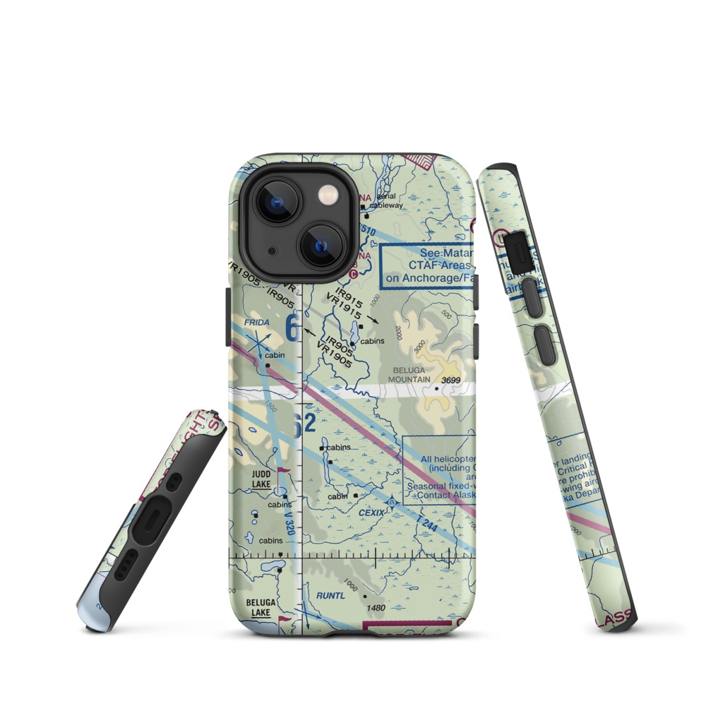 Talaheim Airport (1AK8) VFR Sectional  Tough iPhone Case iPhone 13 mini model shown