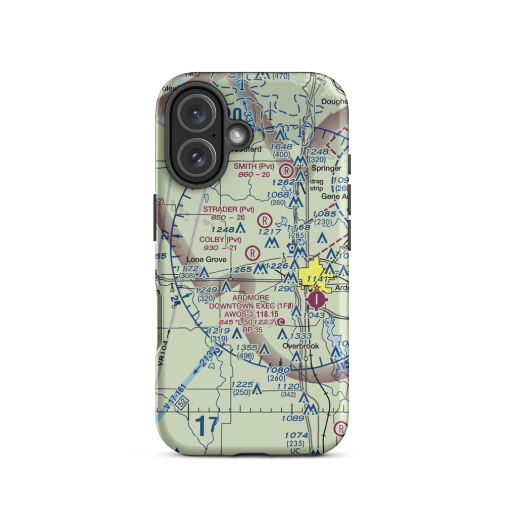 Taliaferro Field (OK23) VFR Sectional  Tough iPhone Case iPhone 16 model shown