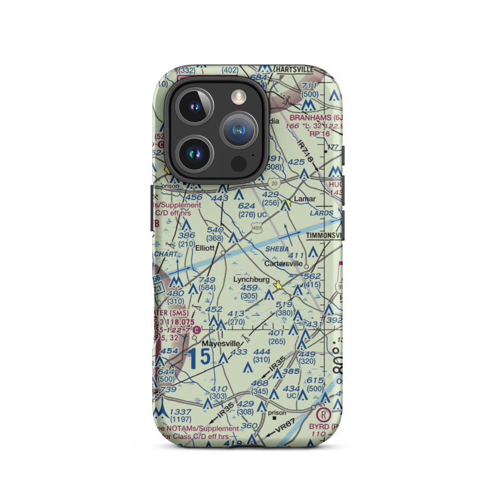 Tallon Field (SC27) VFR Sectional  Tough iPhone Case iPhone 16 Pro model shown