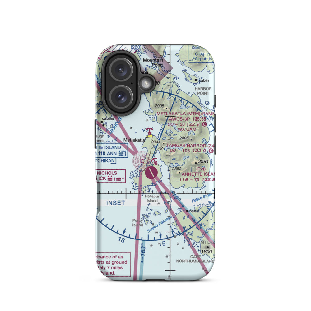 Tamgas Harbor Seaplane Base (Z43) VFR Sectional  Tough iPhone Case iPhone 16 model shown