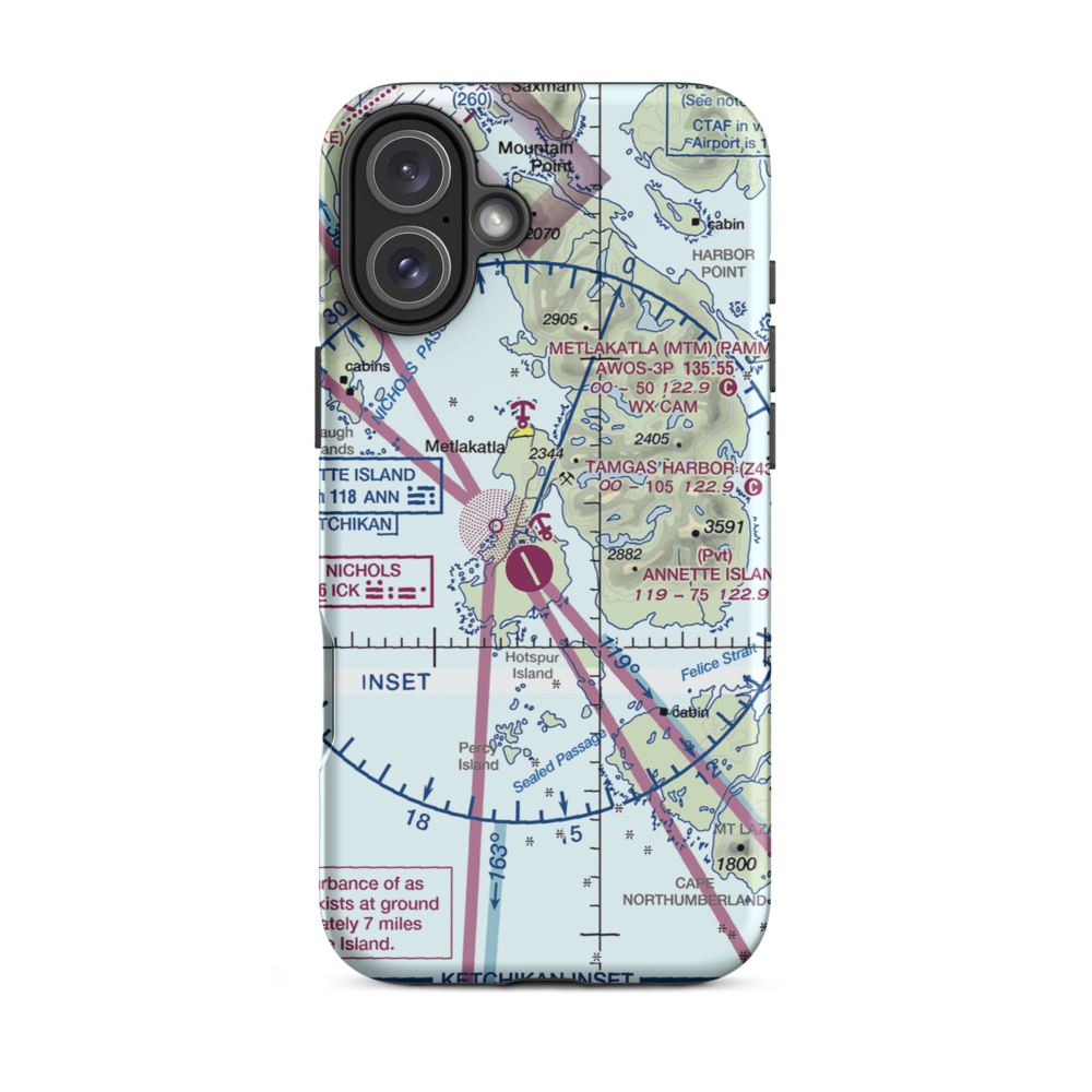 Tamgas Harbor Seaplane Base (Z43) VFR Sectional  Tough iPhone Case iPhone 16 Plus model shown