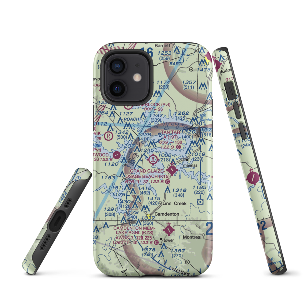 Tan Tar A Resort Seaplane Base (19T) VFR Sectional  Tough iPhone Case iPhone 12 model shown