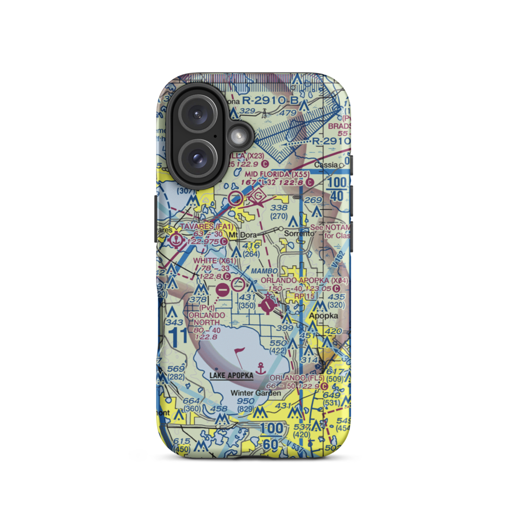 Tangerine Airport (FL97) VFR Sectional  Tough iPhone Case iPhone 16 model shown