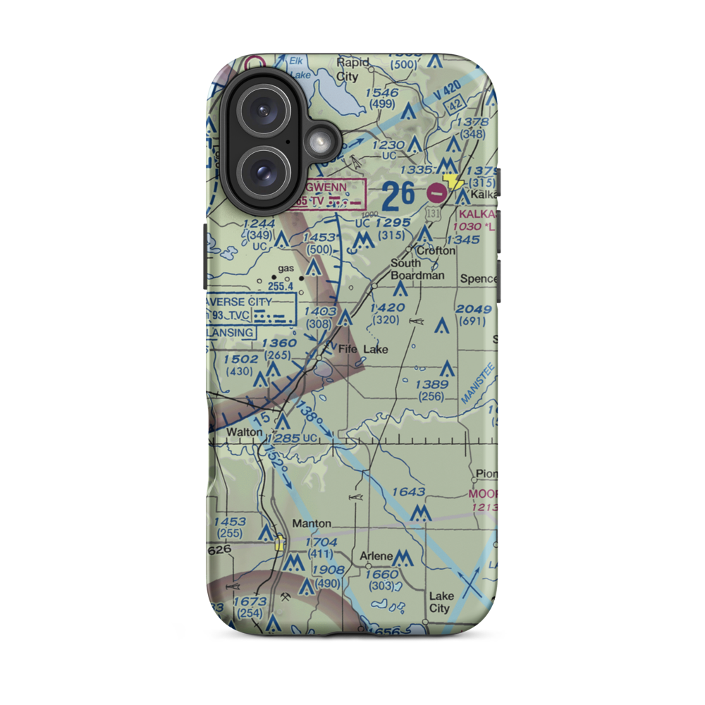 Tannehill Airfield (MI60) VFR Sectional  Tough iPhone Case iPhone 16 Plus model shown