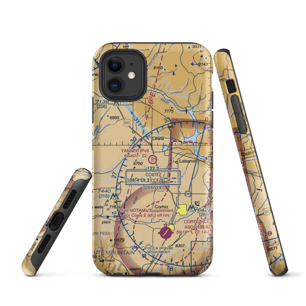 Tanner Field (CO27) VFR Sectional  Tough iPhone Case iPhone 11 model shown