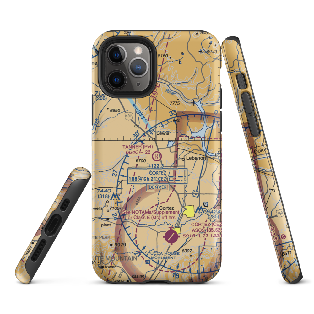 Tanner Field (CO27) VFR Sectional  Tough iPhone Case iPhone 11 Pro model shown