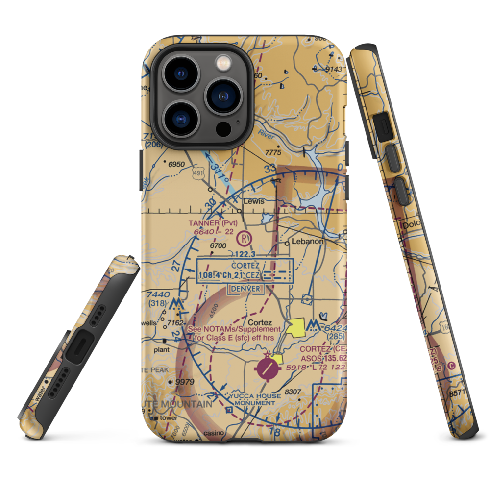 Tanner Field (CO27) VFR Sectional  Tough iPhone Case iPhone 13 Pro Max model shown
