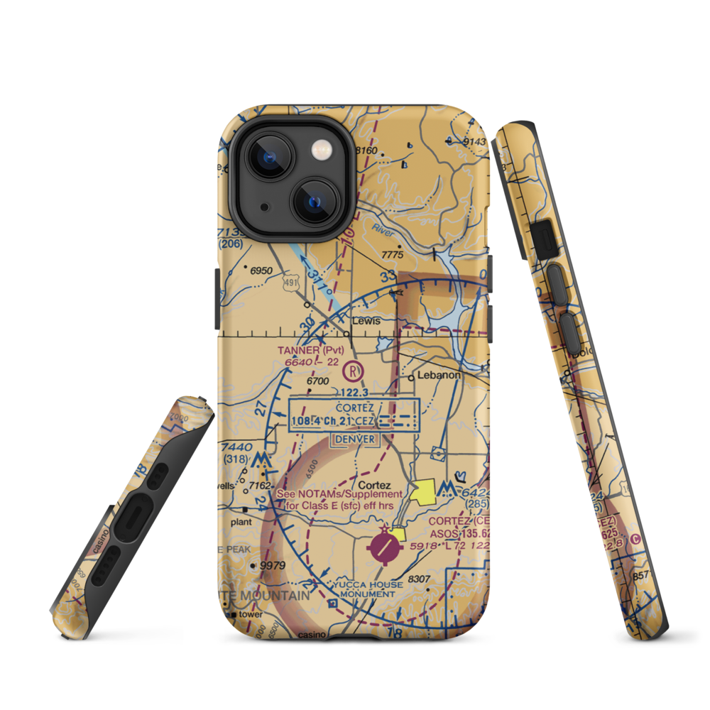 Tanner Field (CO27) VFR Sectional  Tough iPhone Case iPhone 14 model shown