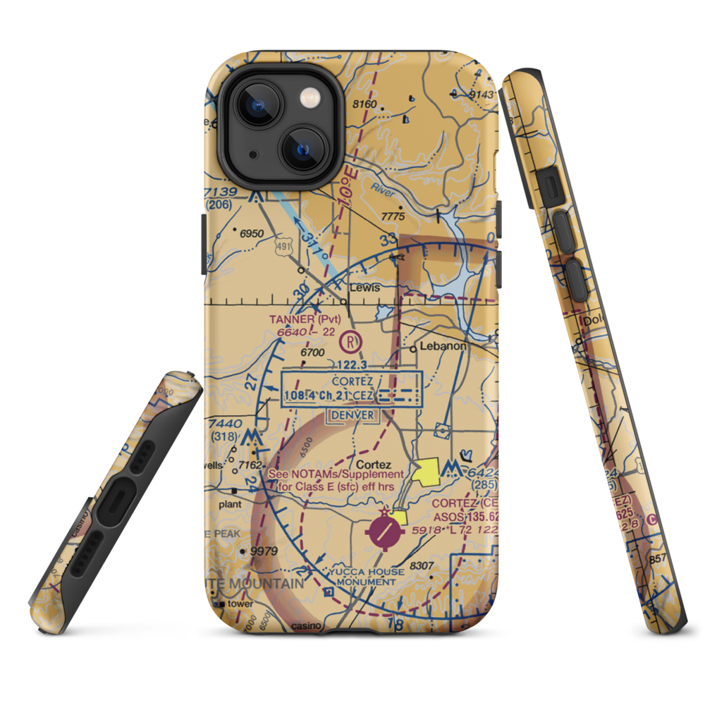 Tanner Field (CO27) VFR Sectional  Tough iPhone Case iPhone 14 Plus model shown