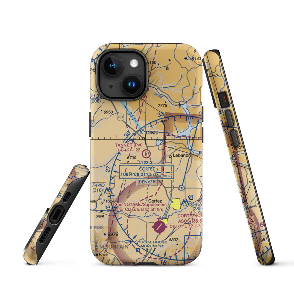 Tanner Field (CO27) VFR Sectional  Tough iPhone Case iPhone 15 model shown