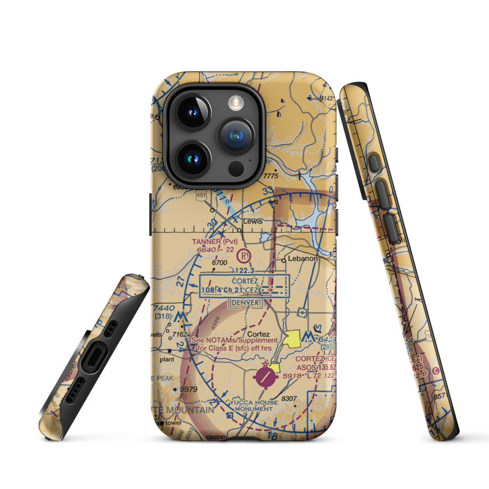 Tanner Field (CO27) VFR Sectional  Tough iPhone Case iPhone 15 Pro model shown