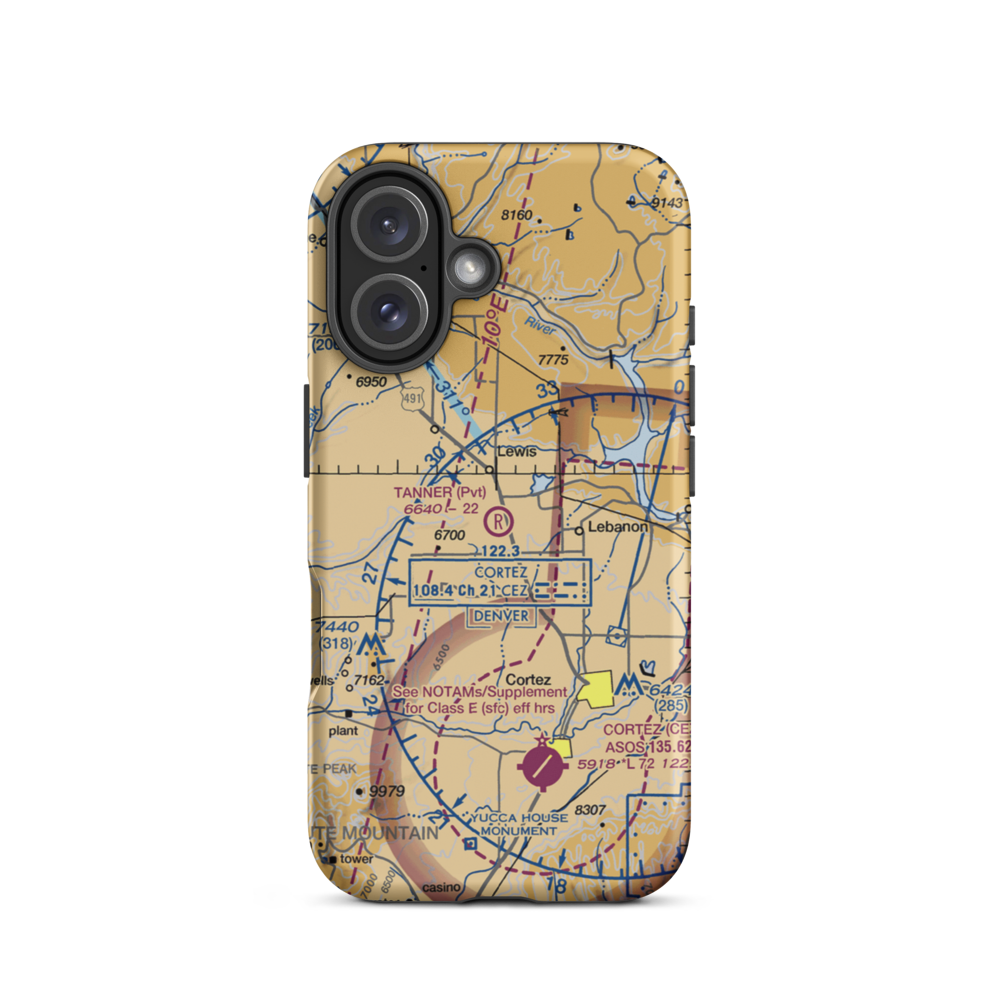 Tanner Field (CO27) VFR Sectional  Tough iPhone Case iPhone 16 model shown